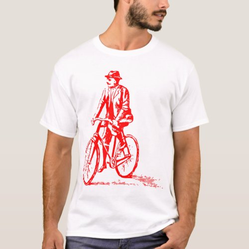 Man on a Bike _ Red T_Shirt