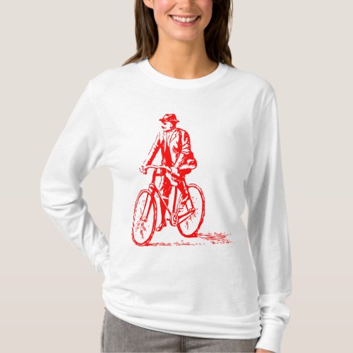 Man on a Bike _ Red T_Shirt
