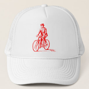 Man on a Bike - Red Trucker Hat