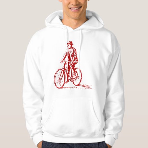 Man on a Bike _ Ruby Red Hoodie