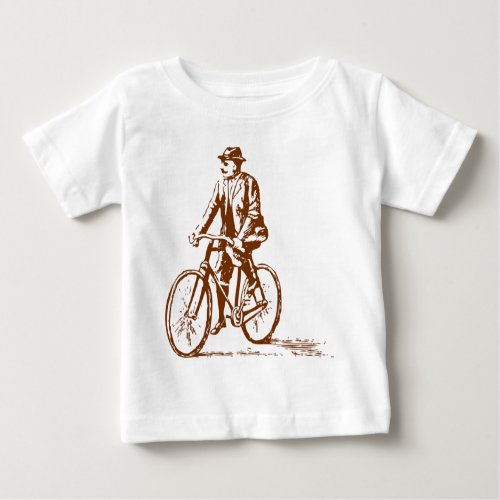 Man on a Bike _ Walnut Brown Baby T_Shirt