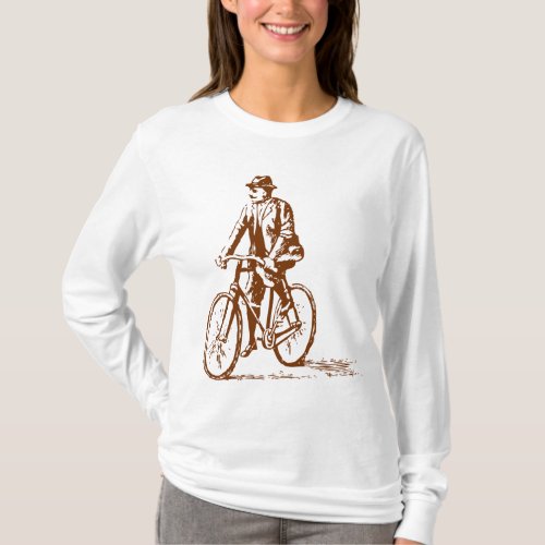 Man on a Bike _ Walnut Brown T_Shirt