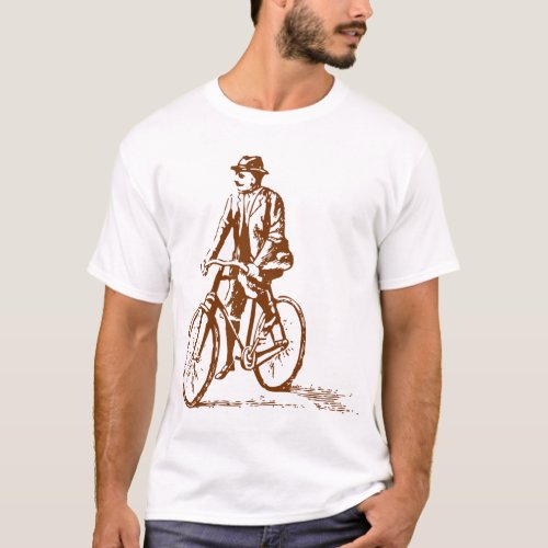 Man on a Bike _ Walnut Brown T_Shirt