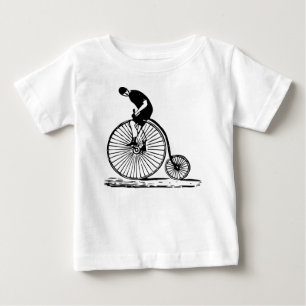 Man on a Penny Farthing - Black Baby T-Shirt