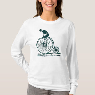 Man on a Penny Farthing - Dark Green T-Shirt