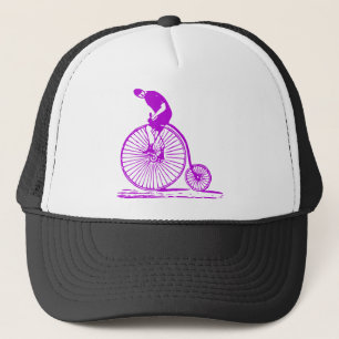 Man on a Penny Farthing - Purple Trucker Hat