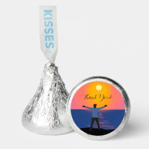 Man on Beach Sun Salutation Thank You   Hersheys Kisses