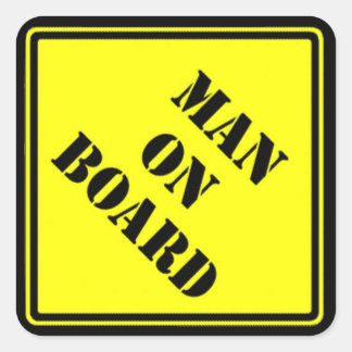 Man on Board Square Sticker