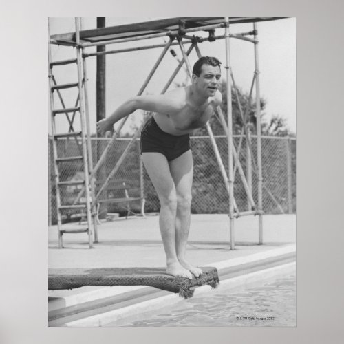 Man on Diving Board Poster