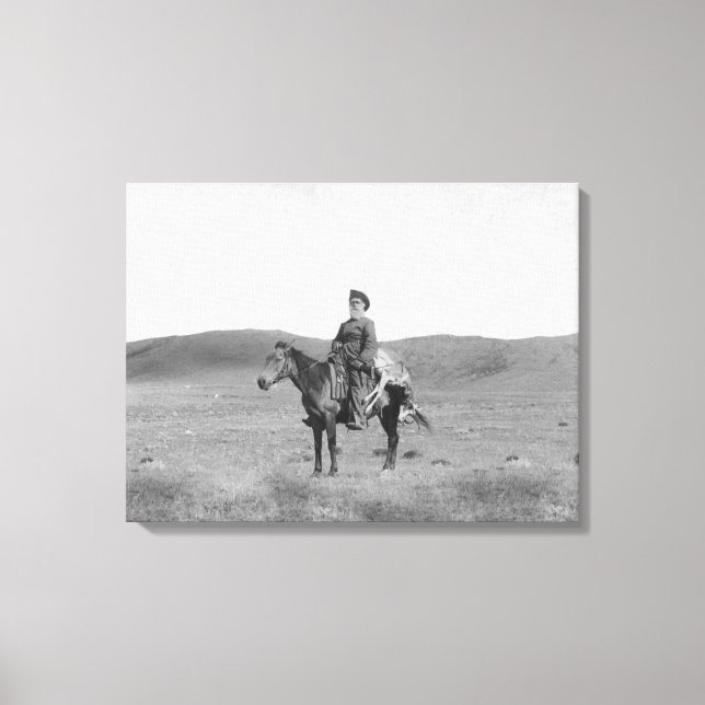 Man on Horse with Slain Antelope Photograph Canvas Print (Front)