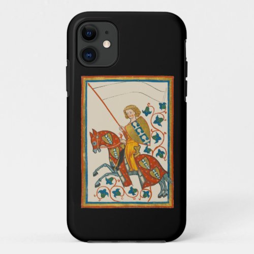 Man on Horseback 14th Century Codex Manesse iPhone 11 Case