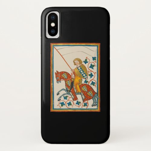 Man on Horseback 14th Century Codex Manesse iPhone X Case