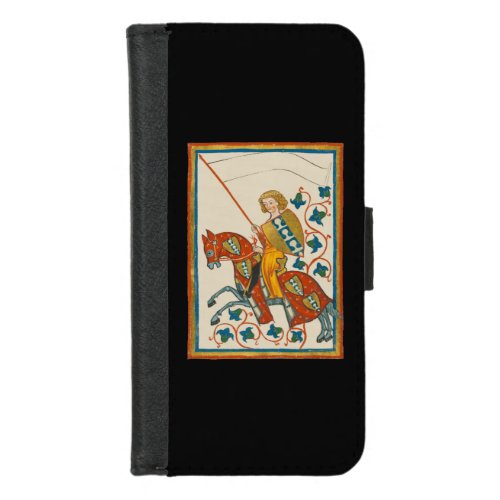 Man on Horseback 14th Century Codex Manesse iPhone 87 Wallet Case