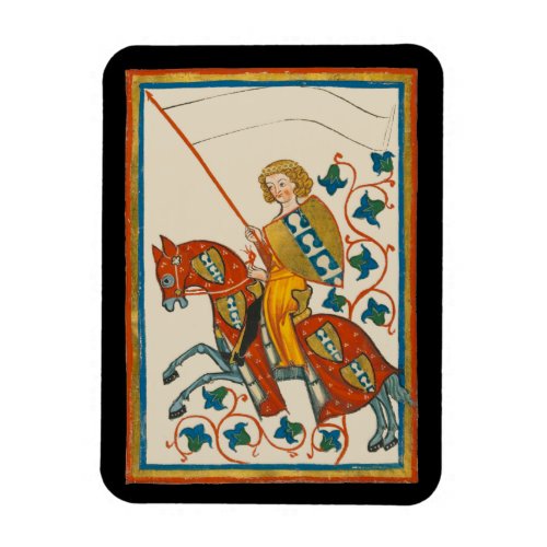 Man on Horseback 14th Century Codex Manesse Magnet