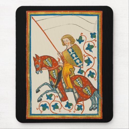 Man on Horseback 14th Century Codex Manesse Mouse Pad