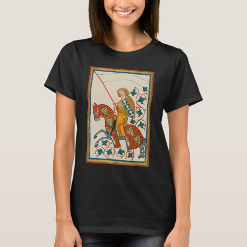 Man on Horseback 14th Century Codex Manesse T_Shirt