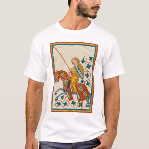 Man on Horseback 14th Century Codex Manesse T_Shirt