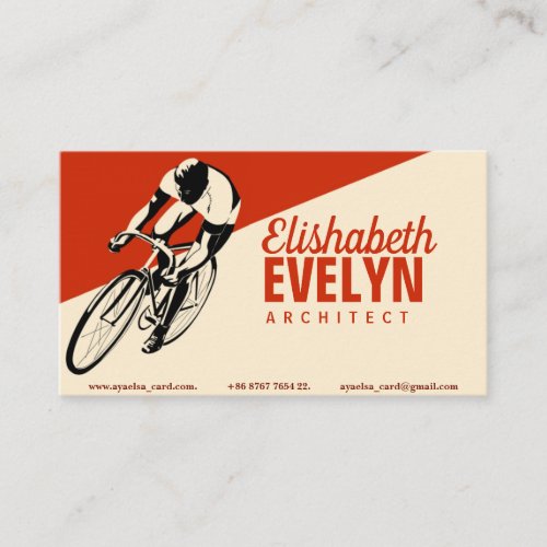 Man On Racing Bike Business Card