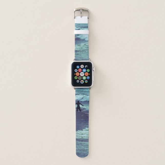 Man on Sea Waves Apple Watch Band (Front)