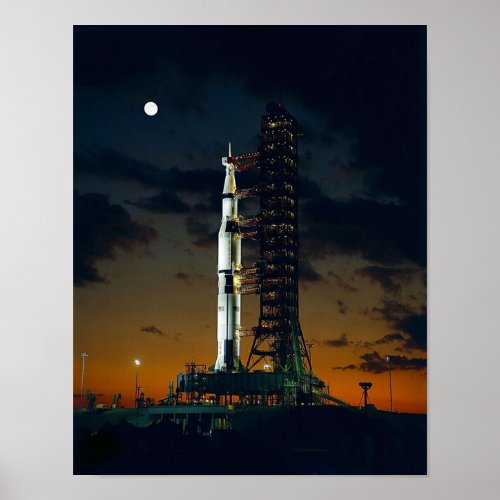 MAN ON THE MOON APOLLO 4 Saturn V rocket Used for  Poster