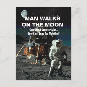 Man on the Moon Giant Leap for Mankind Postcard