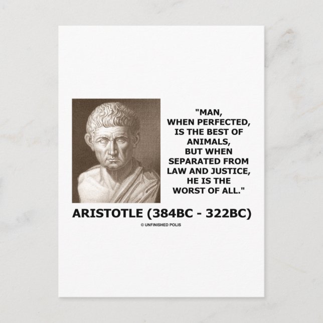 Man Perfected Best Of Animals Law Justice Worst Postcard (Front)