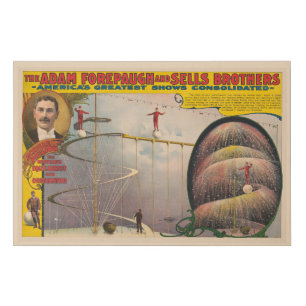Man Performing On Suspended Cable And Spiral Ramp Faux Canvas Print
