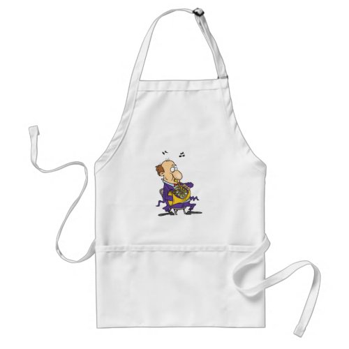 Man Playing A French Horn Adult Apron