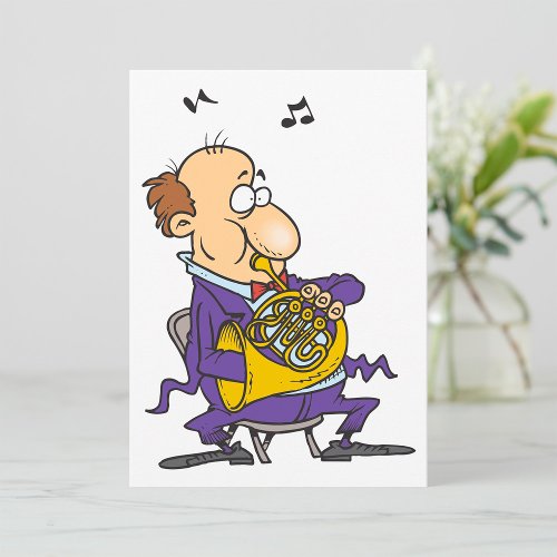 Man Playing A French Horn Invitation