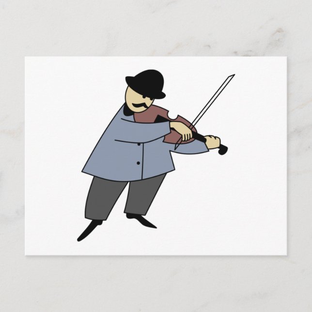 Man Playing a Violin Postcard (Front)