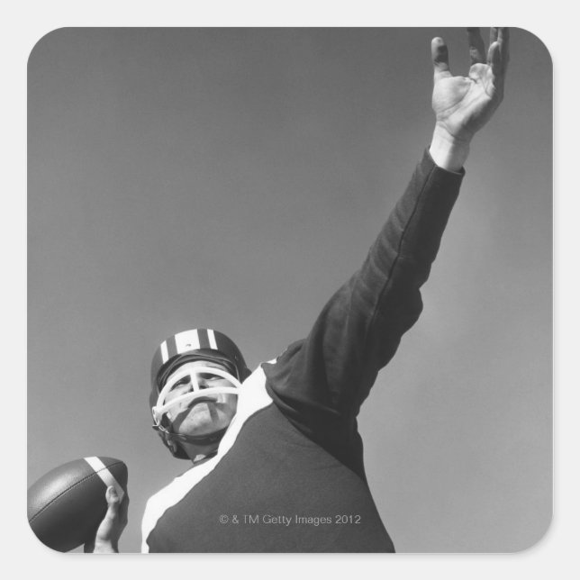 Man Playing Football 2 Square Sticker (Front)