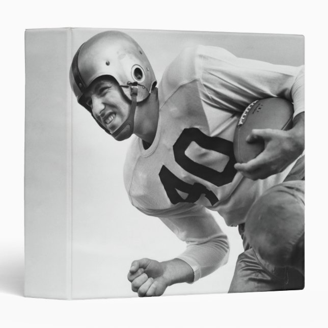 Man Playing Football 3 3 Ring Binder (Front/Spine)