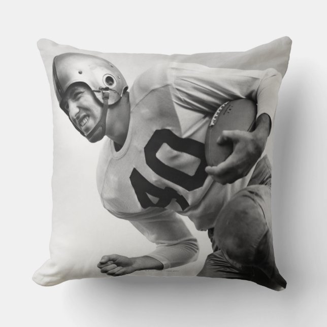 Man Playing Football 3 Throw Pillow (Front)