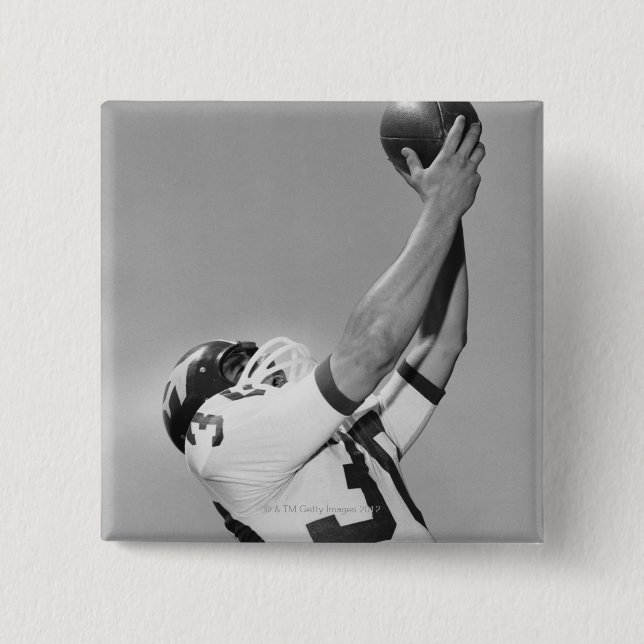 Man Playing Football Pinback Button (Front)
