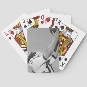 Man Playing Football Poker Cards