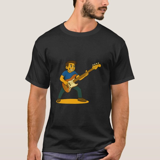 Man playing Jazz bass T-Shirt (Front)