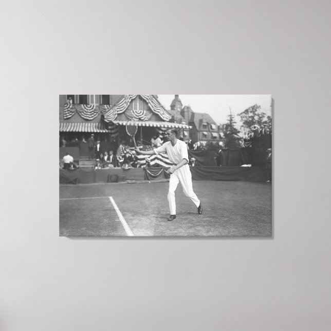 Man Playing Tennis in Washington DC Tournament Canvas Print (Front)