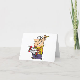 Man Playing The Accordion Letterpress Thank You Card