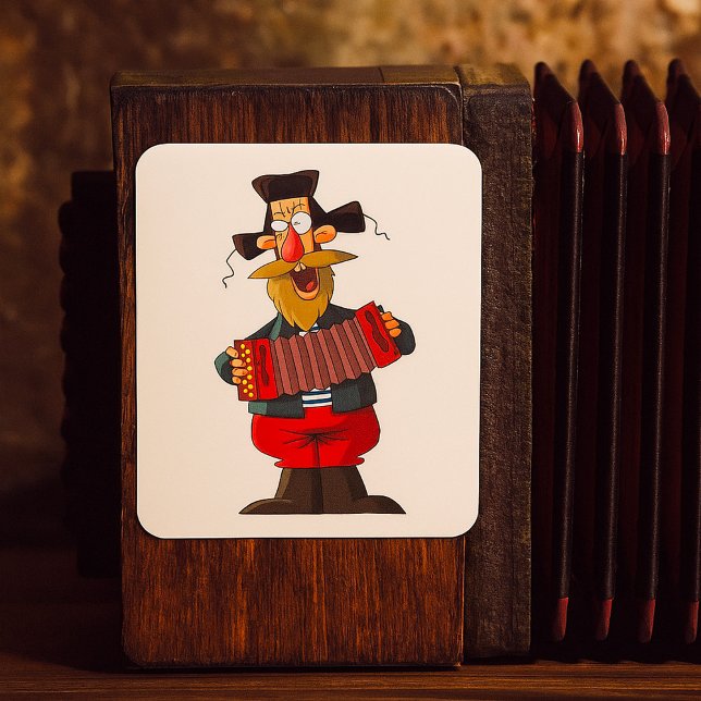 Man Playing The Accordion Square Sticker (Creator Uploaded)