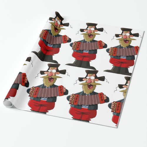 Man Playing The Accordion Wrapping Paper
