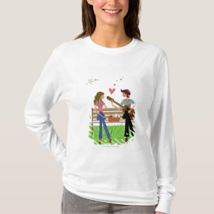 Man playing the guitar with a woman beside her T-Shirt