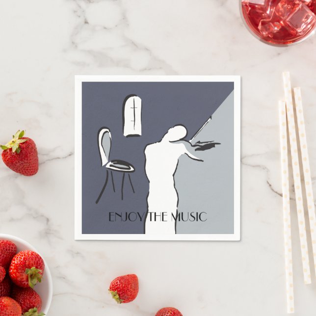 Man Playing Violin Napkins (Insitu)