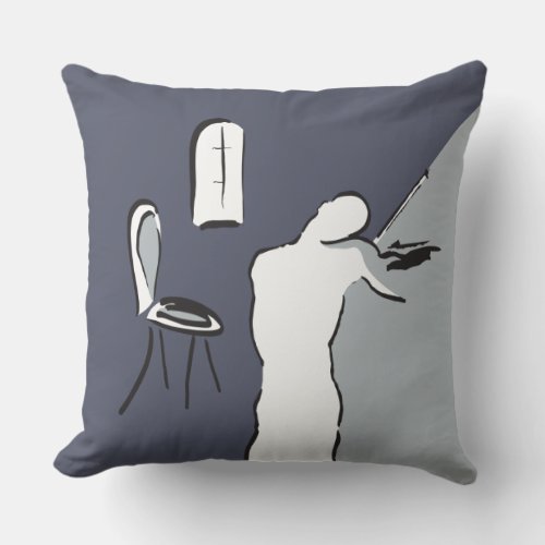 Man Playing Violin Throw Pillow