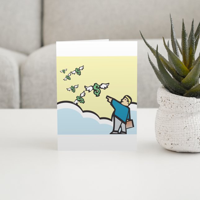 Man Pointing At Money With Wings Card (Creator Uploaded)