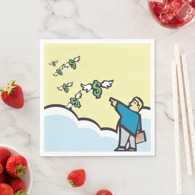 Man Pointing At Money With Wings Napkins (Creator Uploaded)