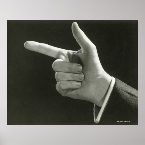 Man Pointing Poster