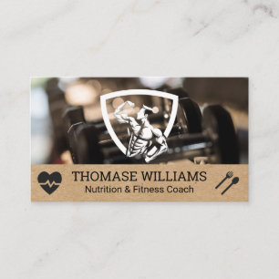 Man Posing   Fitness   Gym Weights Business Card