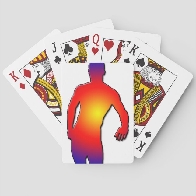 Man Posing Poker Cards (Back)