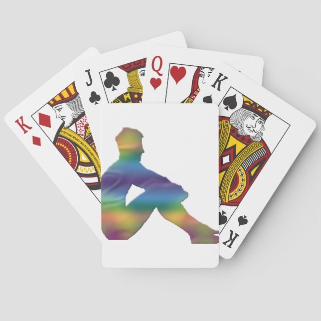 Man Posing Poker Cards (Back)