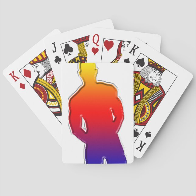 Man Posing Poker Cards (Back)